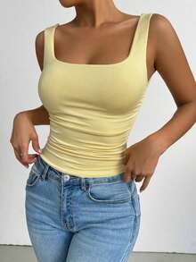 Conjunto de dos piezas de camiseta de tirantes ajustada en verde y blanco, estilo sexy de club, atuendo de festival y carnaval, atuendo de cumpleaños de mujer, atuendo romántico para citas, atuendo de concierto, esencial para fiestas, atuendo diario, atuendo deportivo casual, estilo de vacaciones - Multicolor 3 - Ver 6