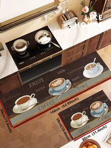 1/2 Pieces Brown Kitchen Carpet, Kitchen Floor Mat, Non-Slip Absorbent Washable Corridor Carpet, Farmhouse Style Kitchen Bar Mat. - Multicolor - View 16