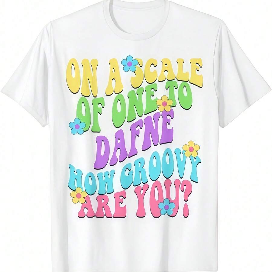 DAFNE Lindo Retro Niñas Groovy DAFNE Nombre Personalizado Camiseta - Blanco - Ver 1