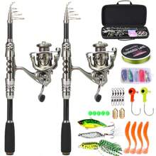 Sougayilang Combo de caña de pescar y carrete caña telescópica de fibra de carbono de 5.9 pies con carrete giratorio de 12+1 BB kit de agua dulce de agua salada - Paquete de 2  Kit completo de 5.9 pies con estuche portador - Ver 9