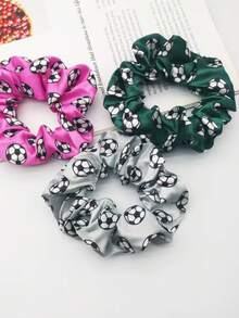 Juego de 4/8 piezas de sujetadores de cola de caballo deportivos de fútbol de color aleatorio, diademas elásticas de fútbol, bandas elásticas para cola de caballo alta de moda para mujer, accesorios para el cabello, adecuados para uso diario, fiestas, deportes y fitness, peinado de animadora para el día del partido - Multicolor - Ver 7