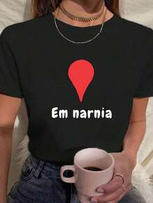 Women's T-Shirt With Narnia Quotes. Perfect Birthday Or Holiday Gift Choice For Friends, Family, Boyfriend Or Girlfriend. - 黑色 - 查看 2