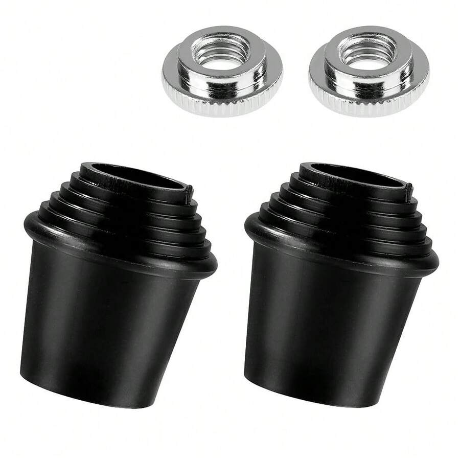 2 Packs Drum Spur Feet, Drum Legs Threaded Rubber Foot With Lock Nuts For Drum - Multicolor - View 1
