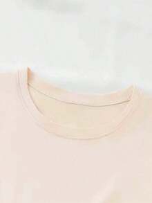 Summer Style Off-Shoulder Printed T-Shirt, Versatile And Stylish For Beach Vacations, Machine Washable, Casual Holiday Top, Streetwear And Sportswear | Clothing For Juneteenth, Father's Day And 4th Of July, Women's T-Shirts For Vacation And Office, Comfortable - 杏色 - 查看 3