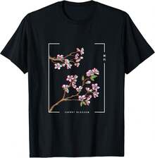 Nuevas camisetas 2026Japanese Aesthetic Vaporwave Cherry Blossom Glitch Art Inspired Graphic T‑Shirt, Size Small,Ideal como regalo de San Valentín, apto tanto para hombres como para mujeres, camisetas conmemorativas, artículos de San Valentín, productos de anime japonés y camisetas con diseños de anime populares. - Negro - Ver 1