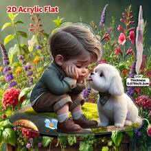 1 chiếc cọc trang trí sân vườn hình chú chó dễ thương hôn chủ, đồ trang trí chậu cây, đồ trang trí sân vườn, đồ trang trí chậu cây năng lượng mặt trời, quà tặng ngày lễ/sinh nhật. - A - Xem 4