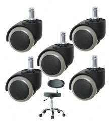 5pcs Plastic Wheels For Office Secretary Chair Casters YQTL - Ginger - View 1