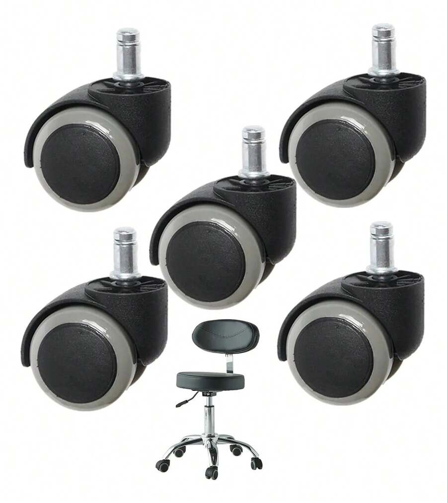 5pcs Plastic Wheels For Office Secretary Chair Casters YQTL - Ginger - View 1
