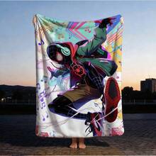 1pc S-Pider-Man Print Blanket,Retro Cartoon Style Throw Blanket,Cartoon Character Printed Blanket,All-Season Universal Nap Blanket,Character Home Decor Blanket,Modern Fashion Gift Suitable For Home Bedroom Bed Sofa Office Lunch Break Cover Picnic Blanket - Nhiều màu - Xem 2