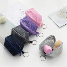 Hanging 3D Mesh Bag, Coin & Key Pouch, Makeup Sponge Dust Cover Storage Bag, Compact Cosmetic Organizer Pouch - Multicolor - View 1