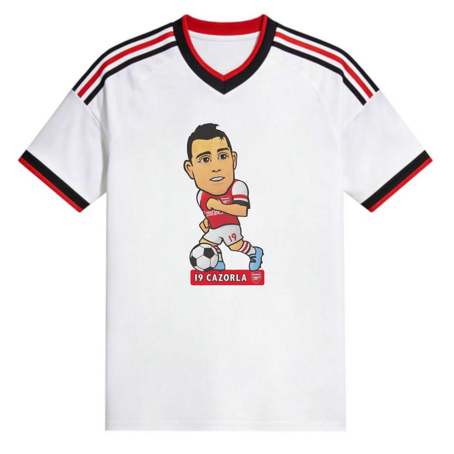Camiseta de fútbol Cazorla Dibujo de Jugador de Fútbol Camiseta - Multicolor - Ver 1