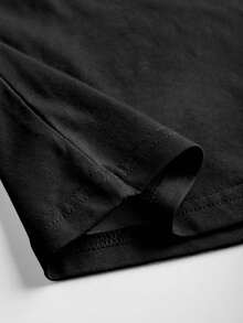 Loose-Fitting Short-Sleeved T-Shirt For Women, Available In Various Colors And Made From A Comfortable Fabric, Ideal For Any Occasion: White, Royal Blue, Black, Gray, Burgundy, Brown And Apricot. - 黑色 - 查看 5