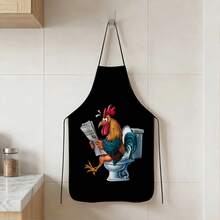1 pieza, Delantal de poliéster con diseño de gato cocinero y girasol, adecuado para cocinar, hornear y jardinería - se puede usar como atuendo para la cocina y el comedor - Multicolor - Ver 13