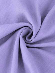 Vestido casual de talla grande para mujer con cinturón de unicolor - Morado - Ver 5