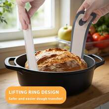 1pc Reusable Non-Stick Silicone Baking Mat/Liner With Long Handle, Suitable For Dutch Oven, Round Bread Baking Tool, Dough And Pastry. Heat-Resistant, Easy To Clean, Oil-Proof, Anti-Stick Mat. - View 3