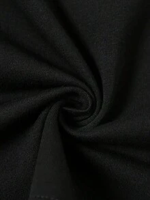Camiseta de Cuello Redondo con Estampado Moderno, Top Casual de Manga Corta para Primavera y Verano, Ropa de Mujer - Negro - Ver 4