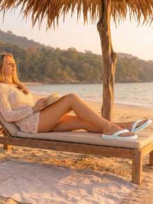 Women's Cloud Flip-Flops With 3 Braids And A Comfortable And Soft Cloud Platform For Everyday Wear - trắng - Xem 7