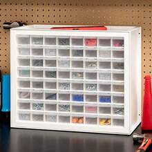 IRIS USA Organizador de Tornillos Gabinete de Almacenamiento de Cajones de Plástico para Manualidades Piezas Pequeñas Tuercas y Herramientas Pasatiempos de Arte de Scrapbook - Blanco - Blanco - Ver 3