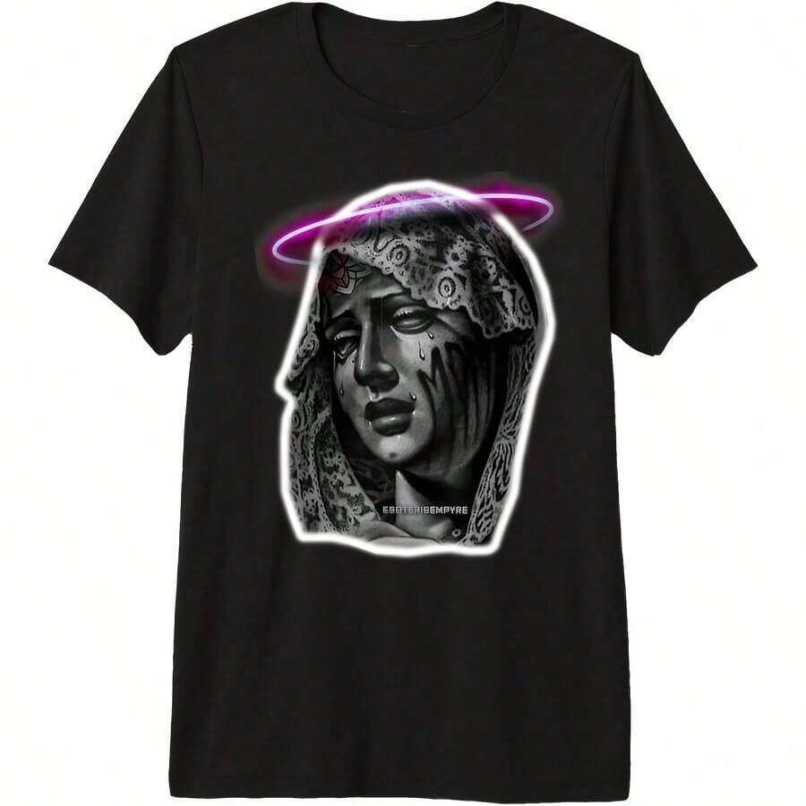 1 Piece Of A Glitch Roses. Vaporwave Otaku Glitch Art Print Gif T-Shirt For All Seasons, 100% Cotton, Single-Sided Print, Crew Neck, Short Sleeve, Unisex, Base Layer, 180g Cotton. - 顏色 10 - 查看 1