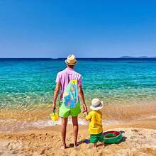 1 Peça Bolsa de Praia de Malha Leve Dobrável de Grande Capacidade, Organizador de Brinquedos de Grande Armazenamento Bolsa Esportiva para Crianças Meninas Adolescentes Mulheres, Bolsa Dobrável Portátil para Escola Praia Viagem Férias Deslocamento Diário - Visão 5