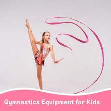 QJUSLIN 12pcs Rhythmic Dance Ribbons Gym Ribbons Streamers Dancing Streamers, Rotating Baton, for Artistic Dancing - como en la imagen - Ver 5