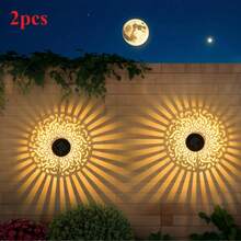 Solar Powered Small Ceramic Pot Mandala Flower Wall Light Outdoor Garden Lamp Waterproof Warm White LED Suitable For Yard Lawn Park - Mandala Wall Lamp - View 8