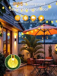 100LED Solar Outdoor Fairy Lights 39Ft Crystal Ball String Lights, 8 Lighting Modes Auto On/Off For Garden Patio Yard Wedding Party Holiday Decorations - 暖白色 - 查看 4