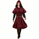 Hooded Cloak Robe In Burgundy