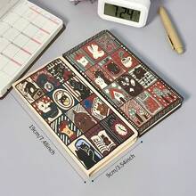 Retro Graffiti A6 Narrow Hardcover Planner Multifunctional Notebook Journal Aesthetic Writing Schedule Organizer Portable Daily Carry Student Creative Stationery High Aesthetic Minimalist Design Office Study Record Book - 白色的 - 查看 7