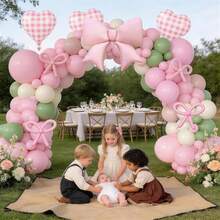 134pcs Silly Goose Balloon Arch Set, Includes Checkered Heart-Shaped Foil Balloons And Latex Balloons In Various Colors. Perfect For Birthday Parties, Gender Reveal Parties, Baby Showers, And Retro Goose-Themed Party Decorations. - View 7