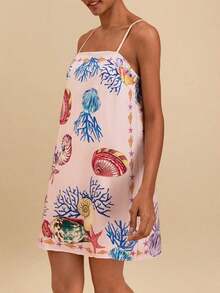 Spring/Summer Vacation Sleeveless Printed Chiffon Mini Dress For Women Vacation Dress,Boho Clothes Women,New Year, Beach Wedding Guest Outfits, Elegant Graduation,Casual Outfits - Nhiều màu 2 - Xem 5