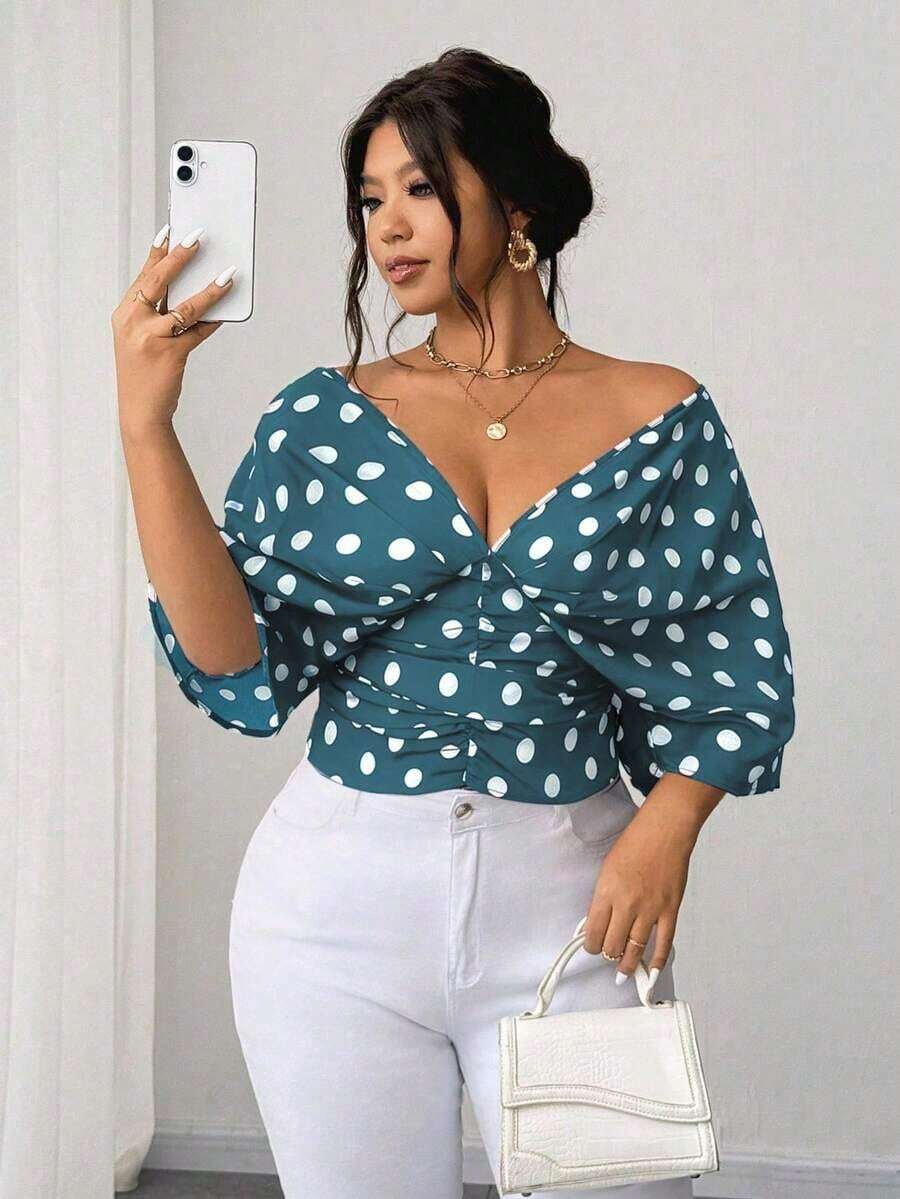Vestido tipo camisa sin mangas a rayas azul de talla grande, cintura entallada, versátil y elegante - Azul - Ver 1