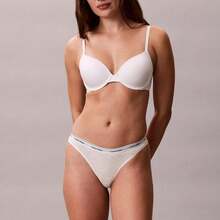 Calvin Klein Calvinklein Icon Logo Thong Underwear  Women  Panties QD5043  Thongs For Women Underwear - Snow Heather - View 1
