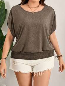 Camiseta de Pascua colorida talla grande, camiseta casual de cuello redondo holgada con cintura, vacaciones, ropa casual de verano para mujeres talla grande, Día de San Valentín, Día de San Valentín talla grande, festival de verano para mujeres - Marrón - Ver 3