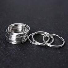 10-100pcs/200pcs/500pcs/組 25mm 開口鑰匙環 鑰匙圈吊飾連接金屬開口環 珠寶配件手工DIY材料 - 銀色 - 查看 2