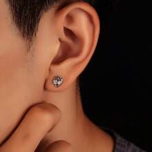 1 pièce Boucles d'oreilles avec design de masque strass, bijoux de luxe minimaliste personnalisé, convient pour un port quotidien et en cadeau - X568-A - Voir 3