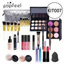 Set de Maquillaje POPFEEL 2026 para Principiantes, con Sombra de Ojos, Lápiz Labial y Lápiz de Cejas, Set Combinado de Cosméticos, Caja de Regalo de Belleza - KIT007 - Ver 2