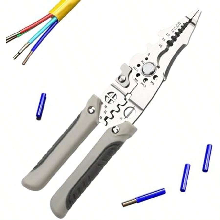 Kìm tuốt dây đa năng mới, kìm bấm đầu dây, kìm cắt cáp, dụng cụ tuốt dây, kìm tuốt dây chuyên dụng cho thợ điện (1 chiếc) - dụng cụ tuốt dây - Xem 1