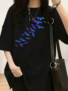 1 Piece Women's Vintage Western Gothic Horror Graphic T-Shirt - Featuring Cowboy Skeleton On Horseback And Skeletal Hands Design Br180g 100% Cotton - 黑色 12 - 查看 11