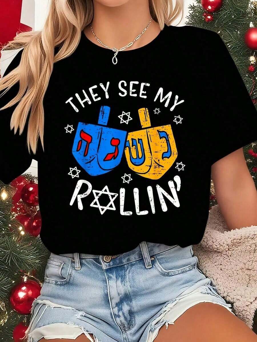 Men's T-Shirt A Printed T-Shirt For Makeup Lovers, With A Casual Round Neck And Short Sleeves, Suitable For Spring And Summer, Comfortable And Breathable, Perfect For All Seasons, Women's Sportswear. - 黑色 - 查看 1
