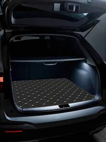 1pc Decorative Printed Car Trunk Mat (2D Flat) - An Essential Companion For Travel. Compatible With Various Car Models, An Indispensable Decorative Accessory For Your Vehicle Interior. Featuring Minimalist Line Pattern Design, It Can Create A Cozy Atmosphere In Your Car While Keeping The Trunk Clean And Dry. - A - View 5