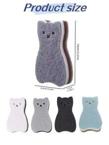 8pcs-Double-Sided Thick Dishwashing Sponges, Kitchen Cleaning Sponges, Cat-Shaped, Dishwashing And Cleaning Tools, Kitchen Accessories, Dedicated For Pots And Tableware, Suitable For Kitchen Cleaning, Dishes, Pots - Multicolor - View 11