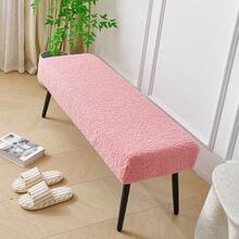Teddy Plush Bench Seat Cover, Elastic Thickened Hotel Shoe Change Stool Slipcover - Multicolor - View 4