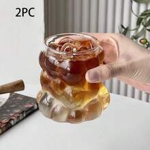 1个葡萄造型咖啡杯，带把手，可个性化设计，耐热硼硅玻璃杯，适用于拿铁、牛奶、果汁和其他饮料 - 透明色 - 查看 11
