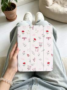 1个红色蝴蝶结花叶图案彩绘平板电脑保护套，兼容iPad Mini 4/Mini 5/Mini 6/Mini 7/Air/Air 2/9.7/10.2/10.5/Air 4/Air 5/10.9/Pro 11英寸/第十代/Air 11英寸(M2)-2024/Pro 11英寸(M4)-2024/Air 11英寸(M3) 2025/(A16) 11英寸第十一代 2025/Air 7(M3)2025(11英寸)/Air 8(M4)2026(11英寸)型号，以及Galaxy Tab A8 10.5英寸 2022。 - 彩色 - 查看 8