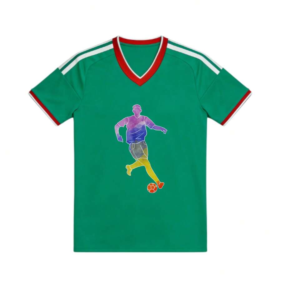 Soccer Jersey Colorful Soccer Player Silhouette Design - Multicolor - View 1