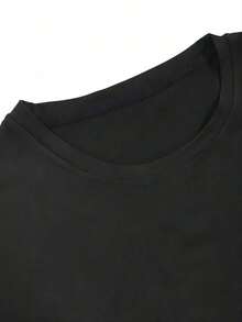 Women's Short-Sleeved Crew Neck T-Shirt, Western Cowboy Style, With 'Let's Go' Print, For Spring And Summer. Suitable As A Gift. Women's T-Shirt. Blouses > Elegant. Boho Chic. Soft, Breathable, And Comfortable Women's Top, Ideal For Spring, Summer, And Autumn, Perfect For Holidays, Travel, And Everyday Wear. - 黑色 - 查看 5