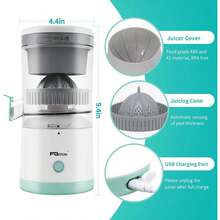 Exprimidor de jugo de naranja, exprimidor eléctrico de cítricos, 1 botón, fácil de presionar, limón, lima, naranja, toronja, exprimidor eléctrico portátil de limón para tomate, uva, sandía - por defecto - Ver 4