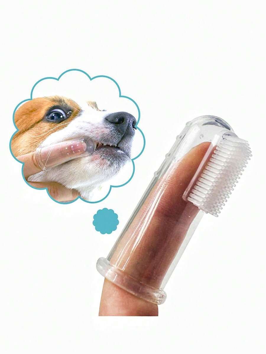 2 piezas Cepillo de dientes para mascotas en el dedo, apto para perros y gatos, cepillo de dientes para el dedo del perro, cepillo de limpieza de dientes para mascotas