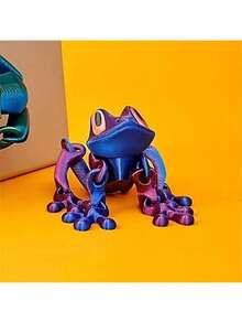 3D Printed Stress Relief Frog Animal Model Toy, Realistic Movable Joints Limbs, 3D Printed Animal Model, Vibrant Eyes, No Power Required, Plastic Structure, Suitable For Desk, Refrigerator, Car Decoration, Home And Office Decor, Aquarium Decoration, Ideal Gift For Nature Lovers, Christmas - Multicolor - View 14